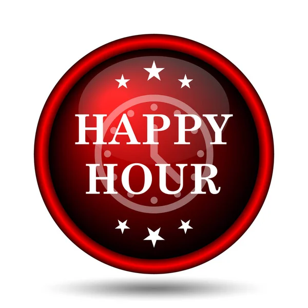 Happy Hour Simgesi Beyaz Arka Plan Üzerinde Internet Düğmesi — Stok fotoğraf