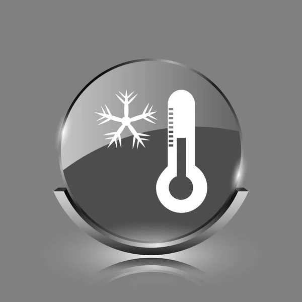 Снежинка с иконкой термометра — стоковое фото