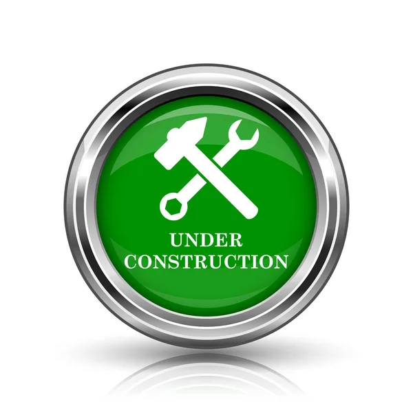 Construction Icon Metallic Internet Button White Background — Stock Photo, Image