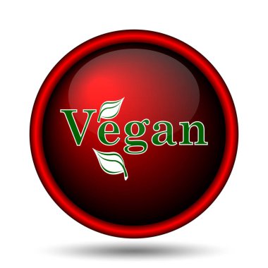 Vegan simgesi. Beyaz arka plan üzerinde Internet düğmesi