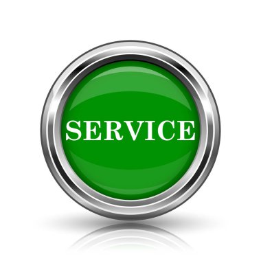 Service simgesini. Beyaz zemin üzerine metalik Internet düğmesi