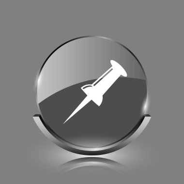 PIN simgesi. Gri arka plan üzerinde parlak parlak Internet düğme