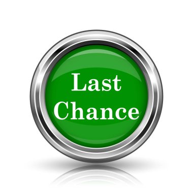 son şans simgesi. beyaz zemin üzerine metalik internet düğmesi