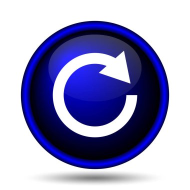 Bir ok simgesi yeniden yükleyin. Beyaz arka plan üzerinde Internet düğmesi