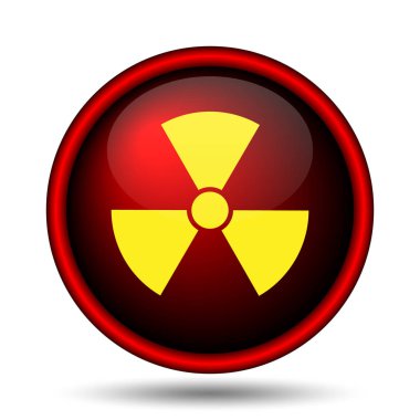 Radyasyon simgesi. Beyaz arka plan üzerinde Internet düğmesi