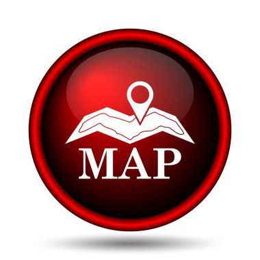 Harita simgesi. Beyaz arka plan üzerinde Internet düğmesi
