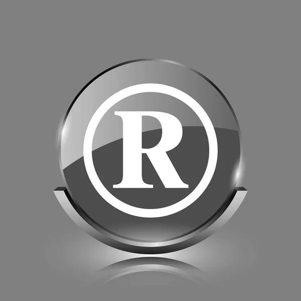 Registered Mark Icon Shiny Glossy Internet Button Grey Background — Stock Photo, Image