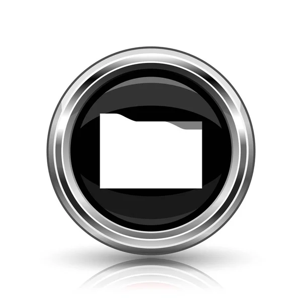 Ordner Symbol Metallische Internet Taste Auf Weißem Hintergrund — Stockfoto