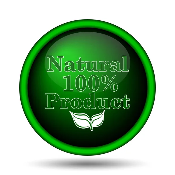 100 Percent Natural Product Icon Internet Button White Background — Stock Photo, Image