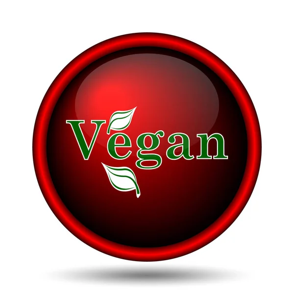 Vegan Pictogram Internet Knop Witte Achtergrond — Stockfoto