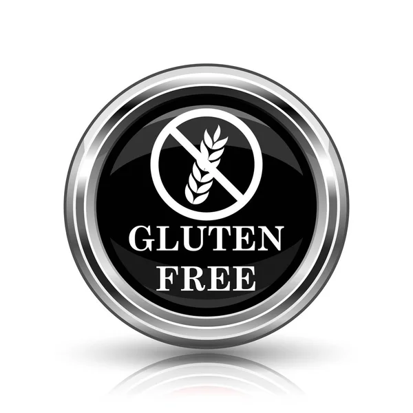 Gluten Free Icon Metallic Internet Button White Background — Stock Photo, Image