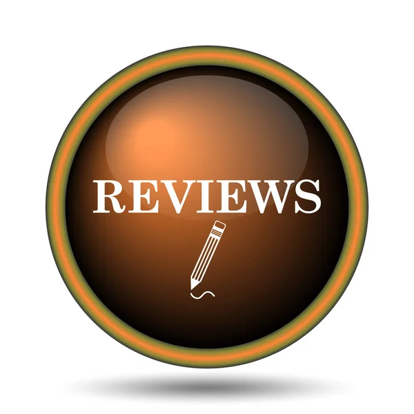 Reviews Icon Internet Button White Background — Stock Photo, Image