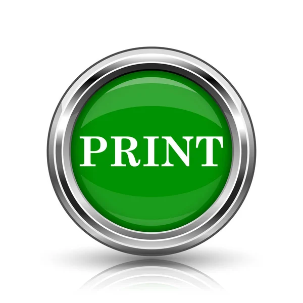 Print Icon Metallic Internet Button White Background — Stock Photo, Image