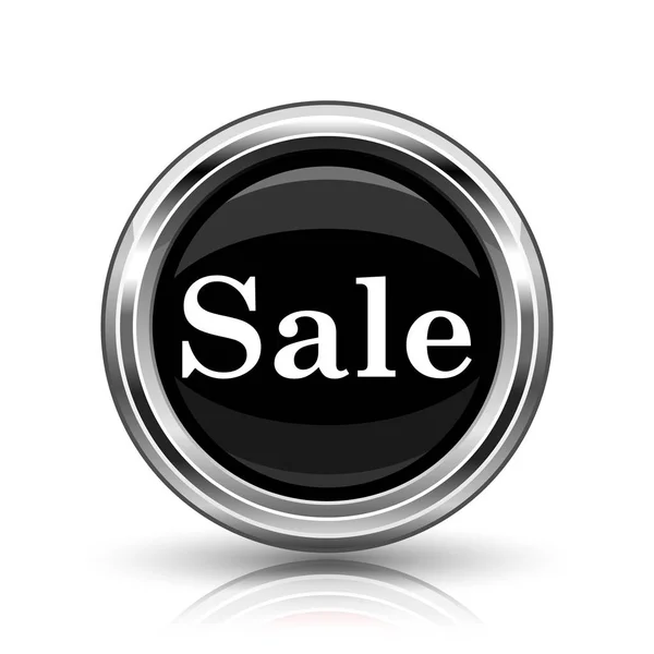 Иконка Продажи Металлическая Кнопка Интернет Белом Фоне — стоковое фото