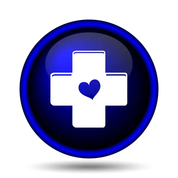 Cross with heart icon — Stock Photo, Image