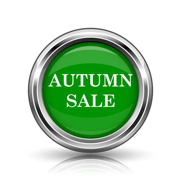 秋季销售图标 白色背景上的金属互联网按钮 — 图库照片