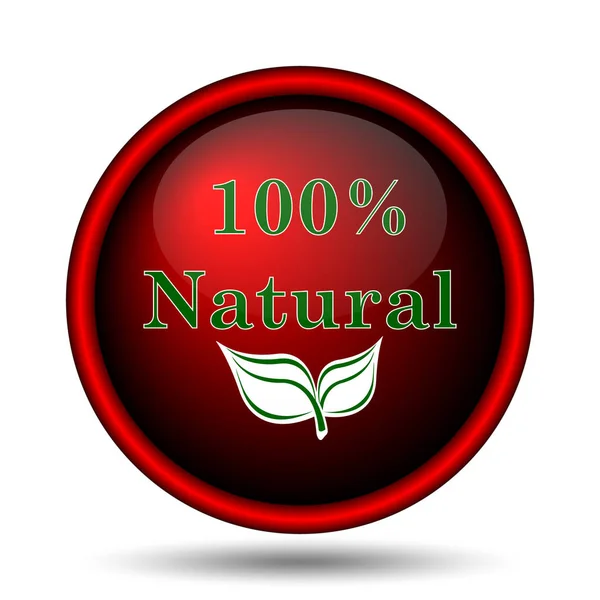 100 Percent Natural Icon Internet Button White Background — Stock Photo, Image