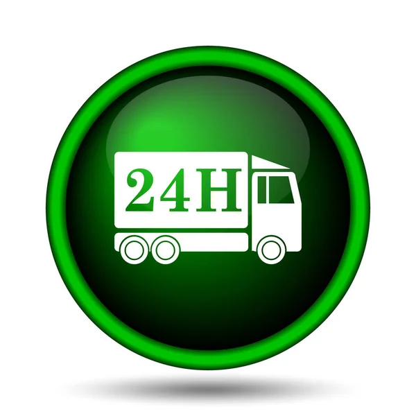24-uurs levering vrachtwagen pictogram — Stockfoto