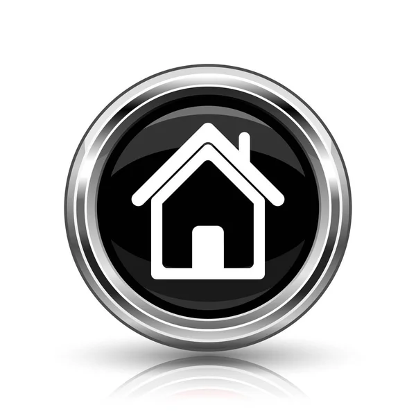 Home Icon Metallic Internet Button White Background — Stock Photo, Image