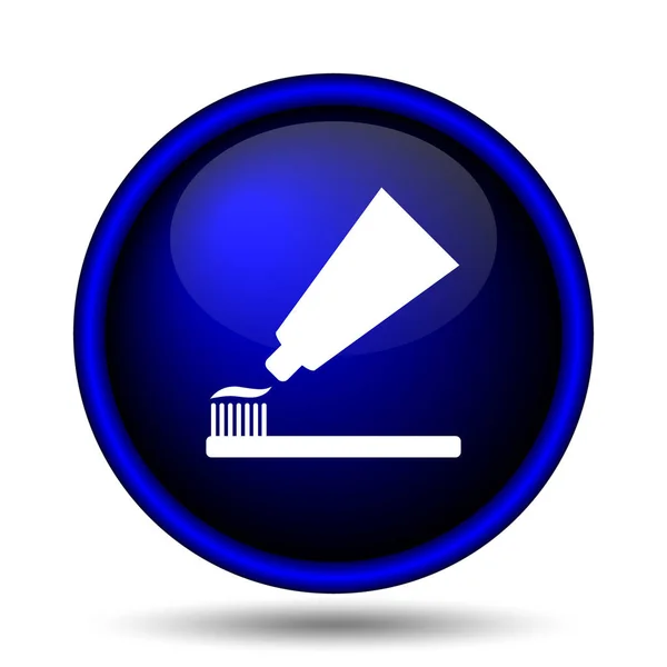 Pasta de dente e ícone de escova — Fotografia de Stock