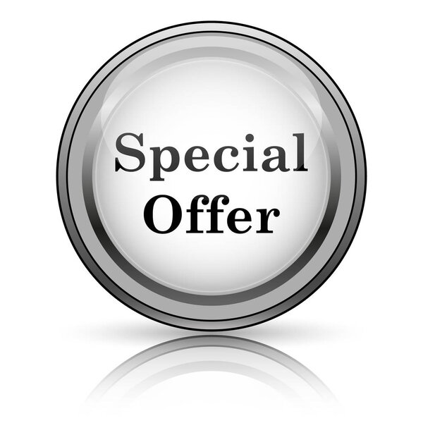 Иконка специального предложения. Кнопка Интернет на белом фоне
