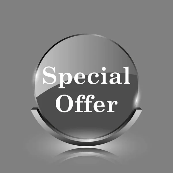 Special Offer Icon Shiny Glossy Internet Button Grey Background — Stock Photo, Image