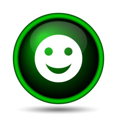 Gülen yüz simgesi. Beyaz arka plan üzerinde Internet düğmesi