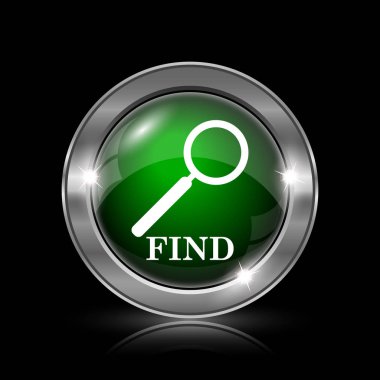 Gümüş ve yeşil parlak simge siyah arka plan üzerine.