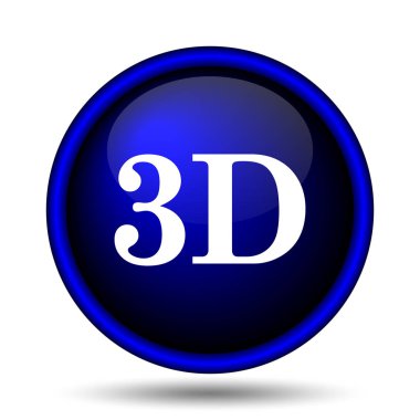 3D simgesi. Beyaz arka plan üzerinde Internet düğmesi