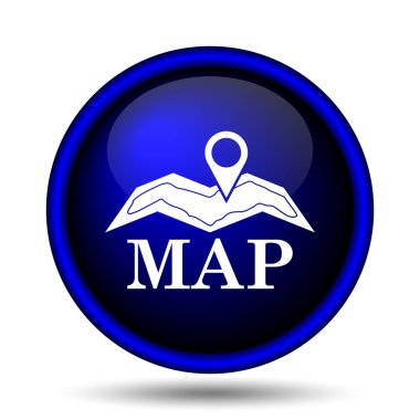 Harita simgesi. Beyaz arka plan üzerinde Internet düğmesi