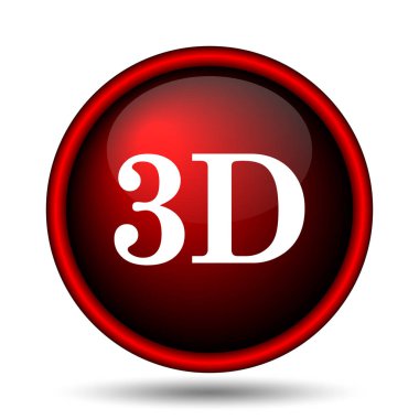 3D simgesi. Beyaz arka plan üzerinde Internet düğmesi