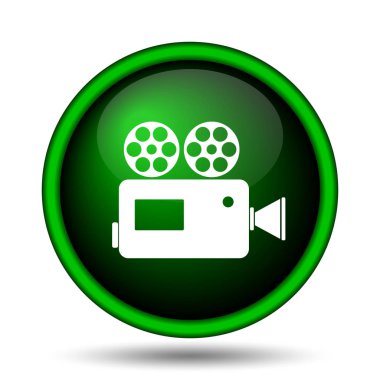 Video kamera simgesi. Beyaz arka plan üzerinde Internet düğmesi