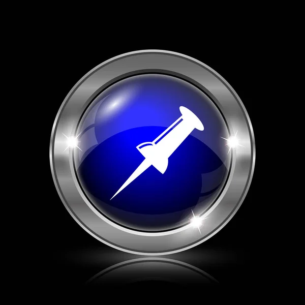 アイコンの表示 黒い背景に金属製のインター ネット ボタン — ストック写真