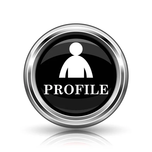 Ikona Profilu Metalowy Przycisk Internet Białym Tle — Zdjęcie stockowe