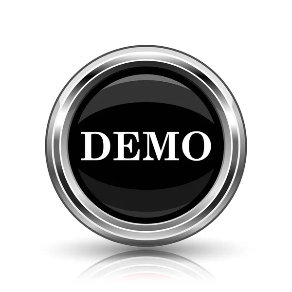 Demo Icon Metallic Internet Button White Background — Stock Photo, Image