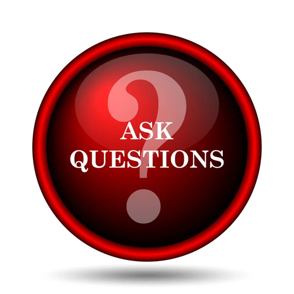 Ask Questions Icon Internet Button White Background — Stock Photo, Image