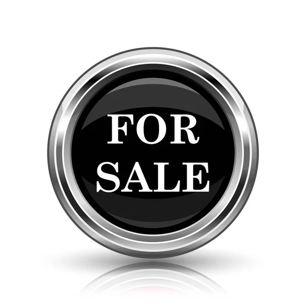 Prodej Ikony Kovové Tlačítko Internet Bílém Pozadí — Stock fotografie