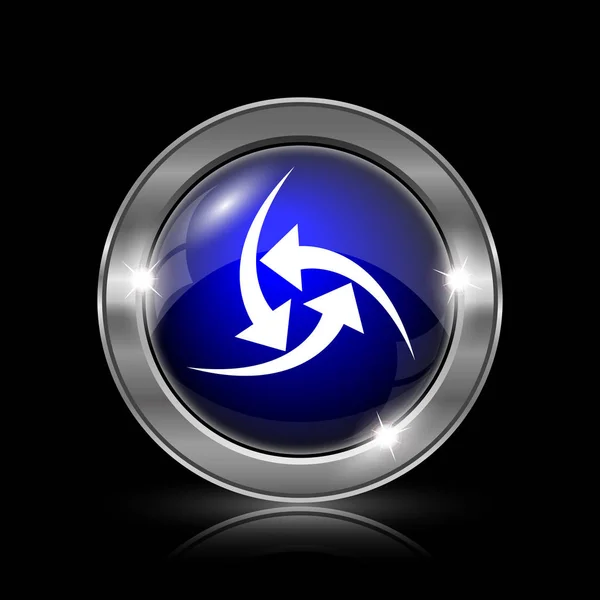 Change Icon Metallic Internet Button Black Background — Stock Photo, Image