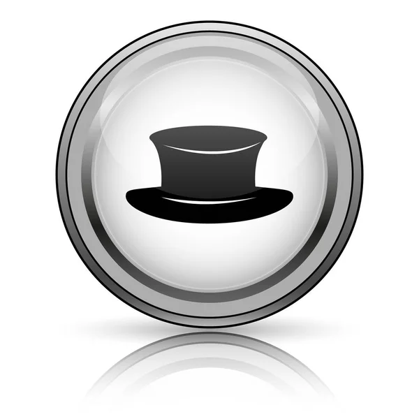 帽子アイコン 白い背景の上のインター ネット ボタン — ストック写真
