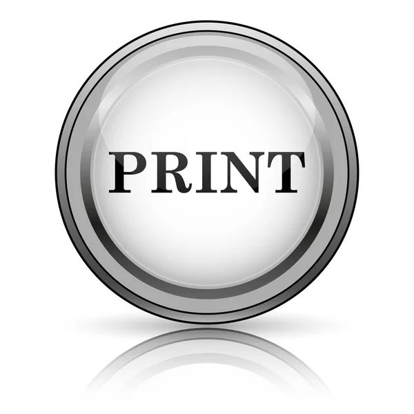 Print Icon Internet Button White Background — Stock Photo, Image