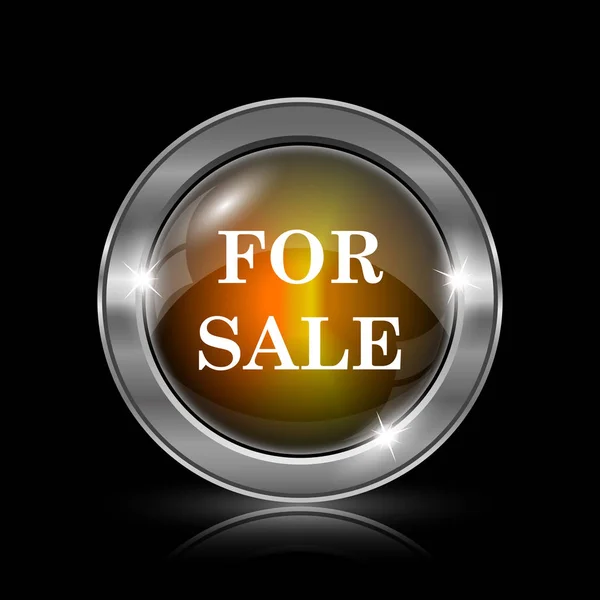 Prodej Ikony Kovové Tlačítko Internet Černém Pozadí — Stock fotografie