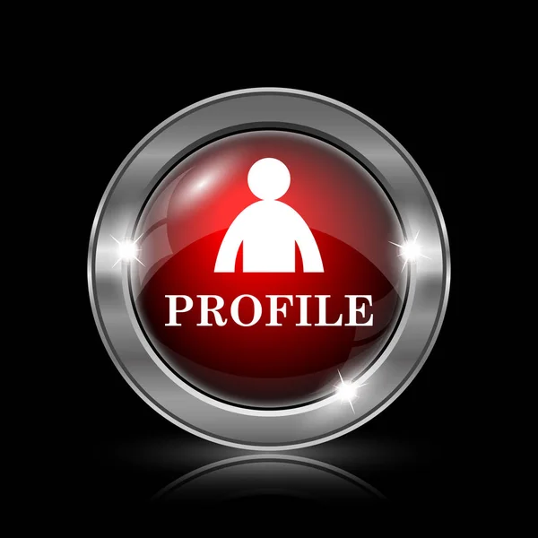 Profile Icon Metallic Internet Button Black Background — Stock Photo, Image