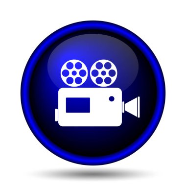 Video kamera simgesi. Beyaz arka plan üzerinde Internet düğmesi