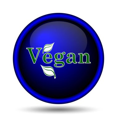 Vegan simgesi. Beyaz arka plan üzerinde Internet düğmesi