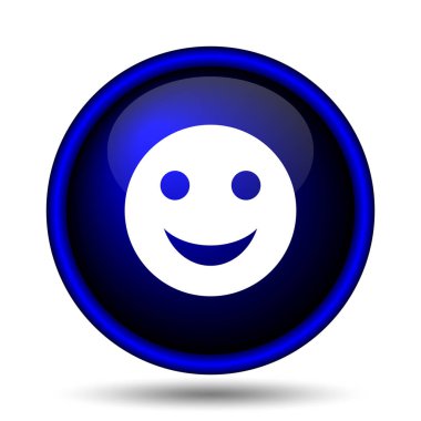 Gülen yüz simgesi. Beyaz arka plan üzerinde Internet düğmesi