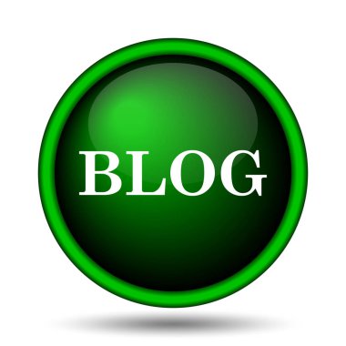 Blog simgesi. Beyaz arka plan üzerinde Internet düğmesi