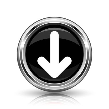 Ok simgesi. Beyaz zemin üzerine metalik Internet düğmesi