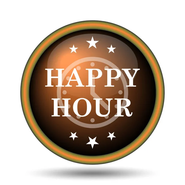 Happy Hour Simgesi Beyaz Arka Plan Üzerinde Internet Düğmesi — Stok fotoğraf