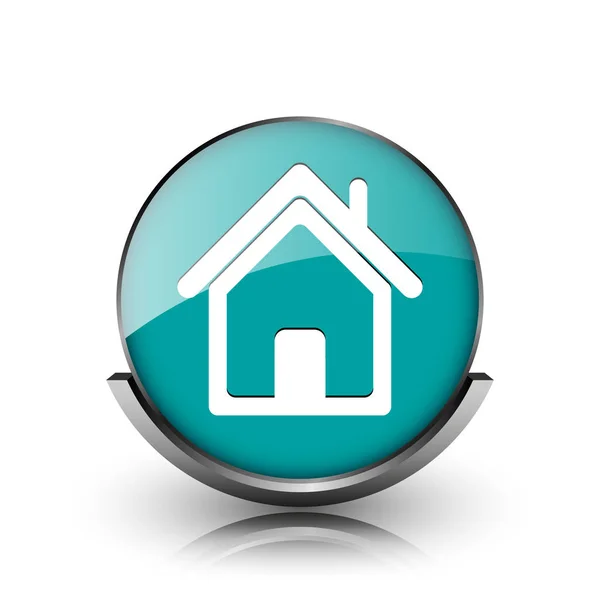 Home Icon Metallic Internet Button White Background — Stock Photo, Image