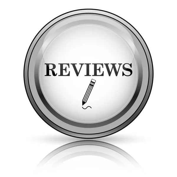 Reviews Icon Internet Button White Background — Stock Photo, Image